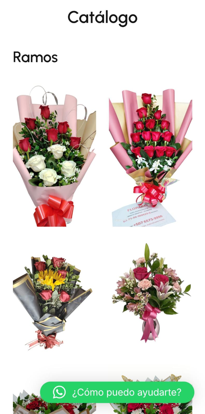 Segunda vista de Florartepa en móvil